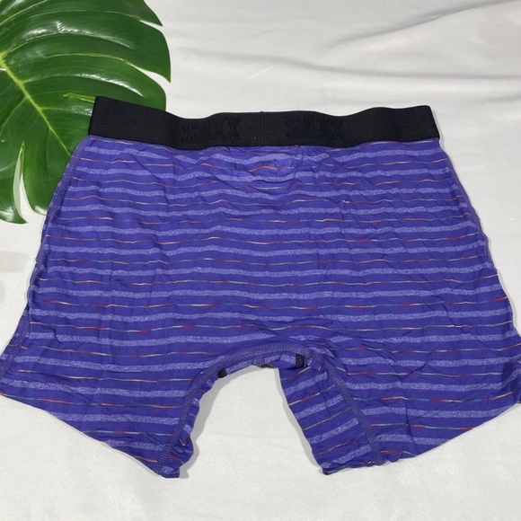 NIB SAXX‎ [ Small ] Vibe Stretch Boxer Briefs in Purple Gradient Stripe - Picture 14 of 16